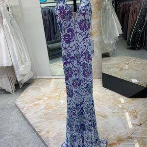 Stunning Floral Sequin Prom Dress